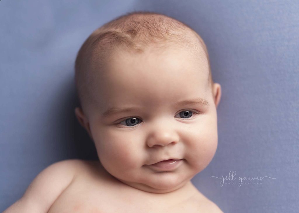Photograph of 3 month old baby taken at Jill Garvie Photography studio Musselburgh