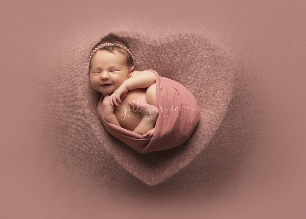 Photograph of Newborn baby girl taken at Jill Garvie Photography studio in Musselburgh.
