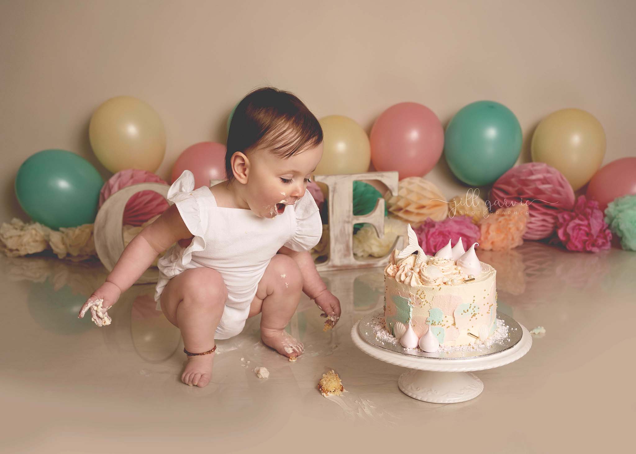 First Birthday Cake smash Photoshoot Edinburgh Studio
