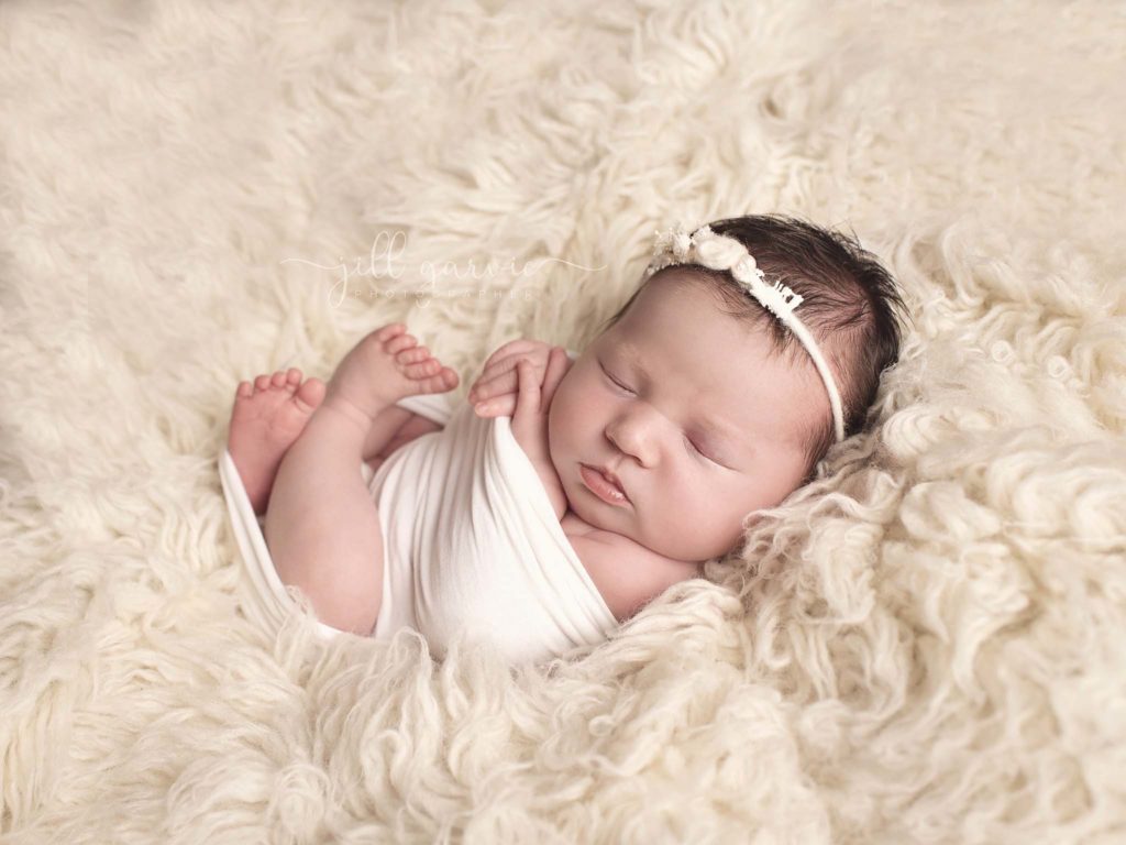 Photograph of Newborn baby girl taken at Jill Garvie Photography studio in Edinburgh.