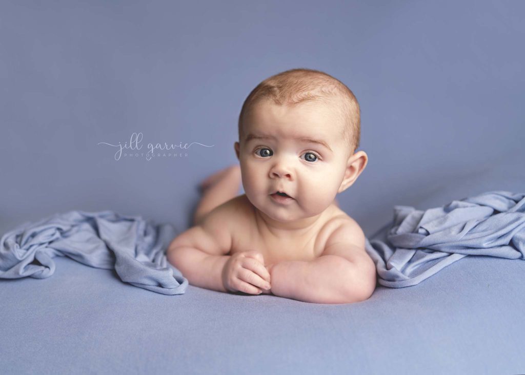 Photograph of baby at 16 weeks old taken at photography studio Edinburgh

