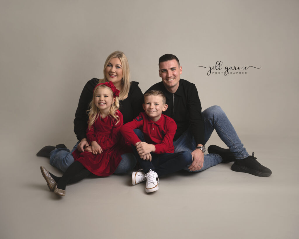 Happy family at their photoshoot at Jill Garvie Photographer in Edinburgh